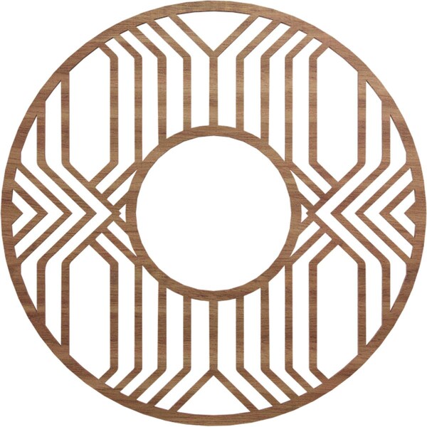 Ekena Millwork Empire Wood Fretwork Pierced Ceiling Medallion, Walnut, 22"OD x 8"ID x 1/4"T CMWP22X22X0250EPWA - main